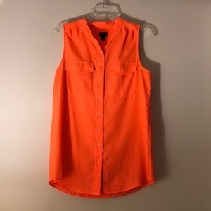 j crew orange sleeveless blouse